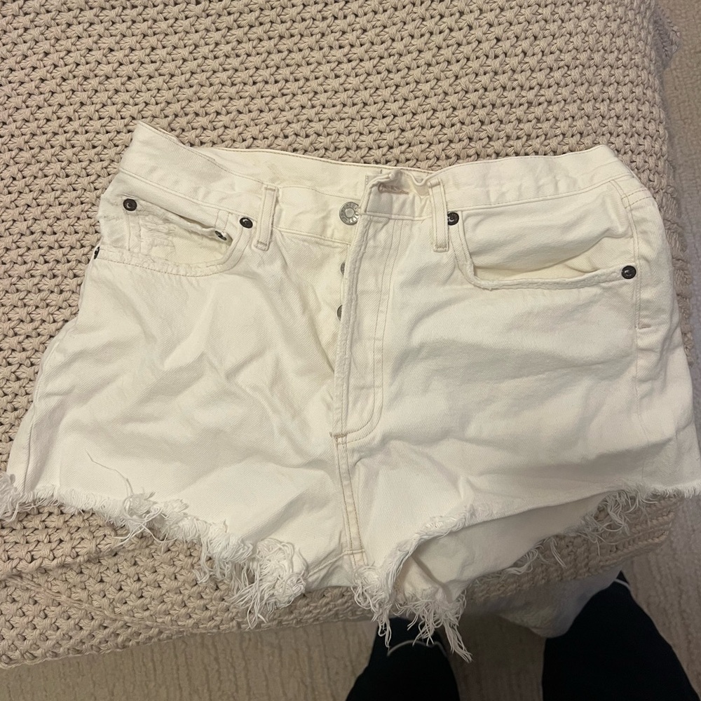 Agolde white cutoff shorts